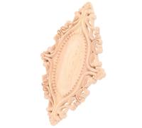 Operitacx Applique Décorative en Bois Sculpté Ovale pour Portes de Meubles | Style Européen Chic, Bois D’hévéa Couleur Kaki, Décoration Pratique pour Tiroirs, Rénovation de Placards et Créations DIY