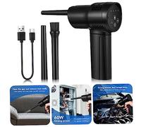 Operitacx Aspirateur À Air Comprimé Puissant Souffleur De Voiture Purificateur d'air Portable Et pour Clavier pour La Maison Batterie Rechargeable sans Fil Abs Noir