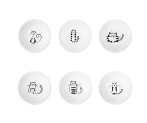 Operitacx Assiettes à Sauce en Céramique Forme Chat 6pcs pour Condiments et Huile, Plat de Sauce pour Restauration et Hôtel, Set Apéritif Original
