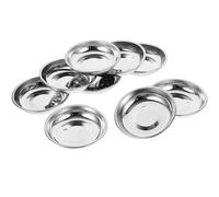 Operitacx Assiettes Inox Lot de 10, Petites Soucoupes 8 CM, Bols à Sauce pour Apéritifs, Préparation D’Ingrédients et Repas