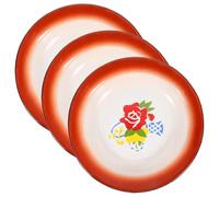 Operitacx Assiettes Vintage en Émail Ensemble de 3 et Plateau Multifonctionnel pour Fruits et Gâteaux pour Restaurant et Pique- Pique-