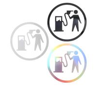 Operitacx Autocollants Décoratifs pour Voiture 3pcs en Pet, Faciles à Appliquer, Rappel de Consommation de Carburant, Autocollants pour Bouchon de Réservoir Originaux et Amusants