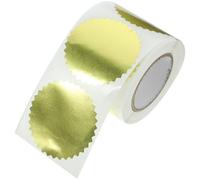 Operitacx Autocollants Ronds 50 MM Dorés pour Médailles et Certificats, Rouleau de 250 Pièces, Autocollants de Récompense Polyvalents, Adhésifs Métalliques pour Diplômes et Fournitures