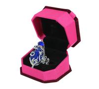 Operitacx Bague Flacon Aromathérapie en Alliage Électrolytique Bleu, Accessoire Doigt, Anneau Flacon Huile Essentielle, Bijou Femme, Usage Quotidien, Taille Ajustable