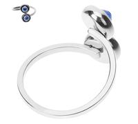 Operitacx Bague Gothique Ajustable en Alliage Argenté Œil Maléfique Bleu, Confortable à Porter, Style Vintage Élégant pour Femmes et Filles Lors de Vacances ou Plage