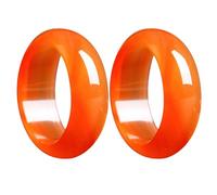 Operitacx Bagues en Agate Rouge et Anneaux Légers Bande Intérieure Lisse, Design Élégant Lot de 2 pour Couples pour Mariages et Rendez-