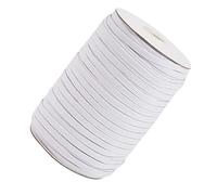 Operitacx Bande Élastique Plate 10 Mm 91 M Blanc Rouleau, Accessoire Couture Polyester Extensible, Résistance Flexible pour Masques et Vêtements, Fournitures Diy, Confection et Réparation