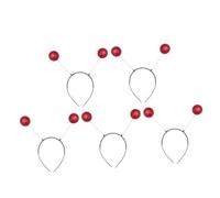Operitacx Bandeau à Cheveux Rouge 5 Boules en Plastique Légères, Accessoire Créatif et Délicat pour Fêtes et Décorations Cheveux