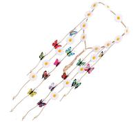 Operitacx Bandeau à Marguerites Blanc pour Femme, Accessoire Cheveux Hippie Léger et Non Décolorant, Coiffe Fleurie pour Fête, Plage et Mariage, Bandeau Élastique Décoratif, Serrage-tête