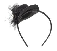 Operitacx Bandeau Bibi Plume Noir Élégant de Style Français, Léger et Confortable, pour Sorties Quotidiennes et Fêtes Vintage