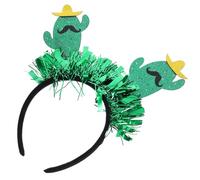 Operitacx Bandeau Cactus Mexicain Élastique Ajustable en Tissu Doux Vert pour Fête Hawaïenne Carnaval et Anniversaire, Accessoire Cheveux Coloré et Confortable pour Femmes