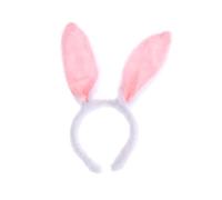 Operitacx Bandeau Oreilles de Lapin en Polaire Blanche, Accessoire Cheveux Confortable et Facile à Porter pour Bébés et Tout-petits