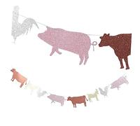 Operitacx Bannière Décoration Anniversaire Ferme avec Animaux Thème Fête Guirlande Suspendue pour Décor Intérieur et Extérieur Fournitures Fête Joyeuse