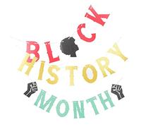 Operitacx Bannières Décoratives pour Mois de Histoire des Noirs Décoration Festive Paillettes pour Célébrations Afro Américaines pour Parties Intérieures et Extérieures