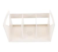 Operitacx Bibliothèque de Bureau Blanche Portable à Trois Compartiments en Plastique, Capacité Grosse, Design Créatif et Pratique pour Maison et Bureau