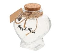 Operitacx Bocal Souvenir Cœur en Verre Bouchon de Liège pour Mariage | Présent pour Mariés, Conservation Longue Durée, Espace pour Message Manuscrit ou Photo, Fête Nuptiale