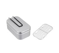 Operitacx Boîte à Bento en Aluminium Pliable Poignée Antidérapante | Acier Inoxydable, Panier Vapeur Inclus, Finition Lisse, pour Repas en Plein Air, Étudiants et Déplacements