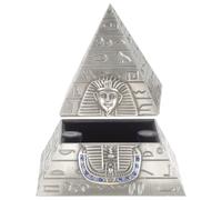 Operitacx Boîte à Bijoux Pyramidale Magnétique Style Égyptien Décoration de Bureau Rétro avec Motifs Anciens Coffret Décoratif Métal pour Rangement Élégant