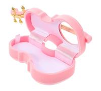 Operitacx Boîte à Bijoux Violon Rose Coffret Compact et Léger pour Bagues Colliers Organisation Élégante pour Femmes et Filles