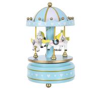 Operitacx Boîte à Musique Carrousel Rotative avec Chevaux Mobiles en Bois et Plastique, Décoration Festive pour Chambre D'garçon et Filles ou Célébrations de Noël