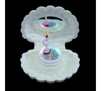 Operitacx Boîte à Musique Lumineuse Coquillage en Plastique Blanc Rotative | Décoration Musicale pour Bureau et Bibliothèque, Style Joli et Beau, Pensée pour Filles