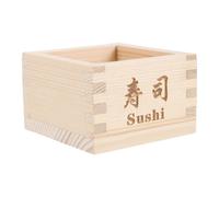 Operitacx Boîte à Saké Japonaise en Bois Beige Carrée, Récipient Multifonctionnel pour Stockage Alimentaire, pour Restaurants de Sushi et Rangement de Couverts