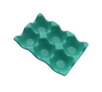 Operitacx Boîte à Œufs en Céramique Verte 6 Compartiments Fond Antidérapant Support Rangement Œufs pour Réfrigérateur Plateau Pratique pour Conserver et Organiser Frais