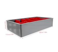 Operitacx Boîte Compteur Compartiments Tiroir Caisse Enregistreuse Portable Rouge Organisateur et Billets pour Magasin et Usage Commercial