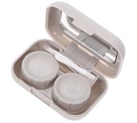 Operitacx Boîte de Lentilles de Contact Compacte et Étanche, Petit Étui de Voyage Gris avec Compartiments Double, Rangement Sécurisé pour Lentilles de Correction et Accessoires, Usage