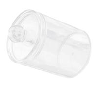 Operitacx Boîte de Rangement Coton Tige Pot Rond Transparent Organisateur Compact pour Cotons Démaquillants Salle de Bain Protection Poussière et Humidité