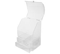Operitacx Boîte de Rangement pour Maquillage Acrylique Transparent Couvercle Anti-poussière, Grand Format Dôme Rond, Organisateur Cosmétique Multifonction pour Bureau et Salle de Bain, Étui