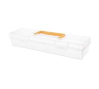 Operitacx Boîte De Rangement pour Papeterie Boîte à Outils Plastique avec Poignée Organisateur Transparent pour Règles Vis Et Petites