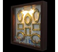Operitacx Boîte Musée Miniature DIY Cadre Photo Doré et Figurine 3d, Installation Rapide, Portable, en Bois et Plastique, Taille 21,6x21,6x3,5cm, Décoration Maison et Mariage