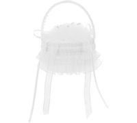 Operitacx Boîte Porte-bagues Blanche en Tissu, Panier Élégant Poignée | Coussin Brodé, Forme Cœur, Usage Mariage et Fête de Saint-valentin, Accessoire Fleuriste Portable