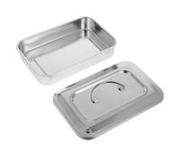 Operitacx Boîte Stérilisante Carrée en Acier Inoxydable 23 Cm avec Couvercle, Plateau pour Outils de Manucure, Plateau de Trempage Hygiénique pour Soins des Ongles et Beauté