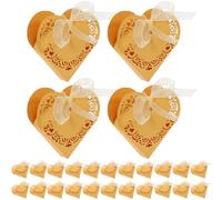 Operitacx Boîtes à Bonbons Ajourées en Papier Doré 50 Pièces, Coffrets Présents Cœur Creux pour Mariage, Emballage Bonbon, Boîtes à Dragées pour Fêtes, Anniversaires et Noël