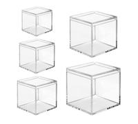 Operitacx Boîtes à Bonbons en Acrylique Transparent Boîtes Carrées Couvercle Protecteur Lot de 5 Résistantes et Faciles à Nettoyer pour Rangement Domestique