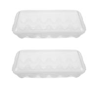 Operitacx Boîtes à Œufs Empilables en Plastique Résistant 18 Compartiments Lot de 2 Organisateurs pour Réfrigérateur et Plan de Travail Conservation Quotidienne des Œufs Frais