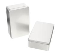 Operitacx Boîtes en Fer-blanc Mates Rectangulaires 2 Pcs 180x110x55 Mm Boîtes à Biscuits Multifonctions Portables pour Emballage Alimentaire et Fêtes