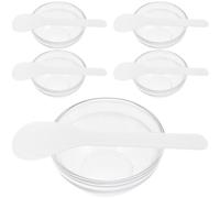 Operitacx Bol à Masques Facial en Verre Transparent Épais 10 Pièces pour Soins du Visage Diy, Contenant pour Huiles Essentielles, Usage à Domicile et Salon de Beauté