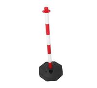 Operitacx Borne de Sécurité Mobile pour Allée avec Base Remplissable Poteau de Signalisation Plastique à Haute Visibilité avec Bandes Réfléchissantes Protection Anti-collision pour Contrôle