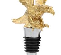 Operitacx Bouchon de Vin Décoratif en Alliage de Zinc de Tête D'aigle Dorée, Robuste et Résistant, pour Sceller Bouteilles de Vin ou Cocktails, Présent pour Amateurs