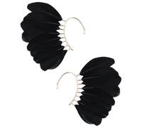 Operitacx Boucles d'Oreilles Pendantes en Alliage et Plumage, sans Perçage, Design Ethnique pour Femmes, Adaptées la Photographie de Voyage et Sorties Entre Amis