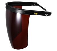 Operitacx Bouclier Facial de Soudage Complet Marron en PC et Aluminium, Léger et Ajustable, Protection Thermique pour Soudage et Meulage en Laboratoire