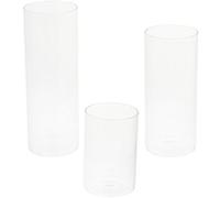 Operitacx Bougeoirs Cylindriques Design Simple et Résistant Vent en Verre Transparent Lot de 3 pour Décoration Créative
