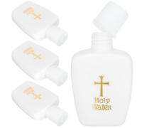 Operitacx Bouteille d'eau Blanc 4 Pièces en Plastique Bénite Catholique | Format Mini, Usage Fête ou Présent, pour Eau Bénite ou Autres Liquides, Style Simple et Chic