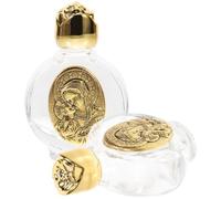 Operitacx Bouteilles d'eau Bénite Catholique Stockage d'eau Bénite Lot de 2 en Verre Relief, Réutilisables et Esthétiques à Usage Religieux
