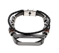 Operitacx Bracelet de Remplacement pour Bracelet Connecté Compatible avec Xiaomi de Fitness Métal Design Vintage à Trois Couches Ajustable