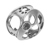 Operitacx Bracelet Diy Charm avec Imprimé de Patte de Chien Perles Argentées pour Création de Bijoux Animaliers Accessoires Amis pour Animaux Mode Durable
