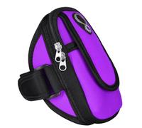 Operitacx Brassard de Sport en Néoprène Léger pour Gadgets Trou pour Écouteurs, Pochette pour Portable 6 Pouces, pour Jogging et Cyclisme en Pourpre